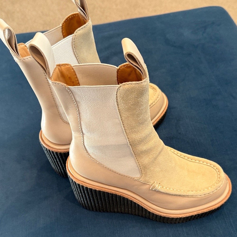 rag & bone Cream Heeled Boots